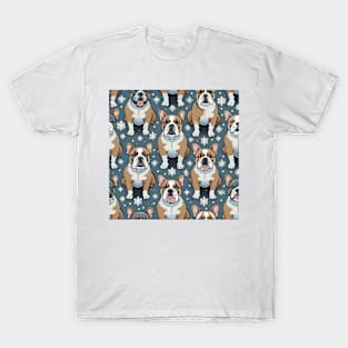 Bulldog Christmas pattern T-Shirt